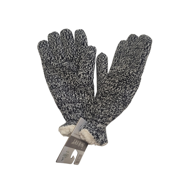 NWT Isotoner eco comfort black and white gloves, one size - Picture 3 of 5